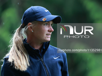 Frida Kinhult of Sweden tees off on the 11th hole during Day Three of the KPMG Women's PGA Championship at Sahalee Country Club in Sammamish...