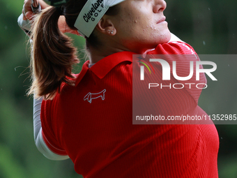 Hannah Green of Australia tees off on the 11th hole during Day Three of the KPMG Women's PGA Championship at Sahalee Country Club in Sammami...