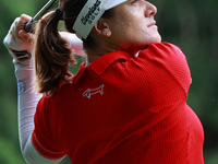 Hannah Green of Australia tees off on the 11th hole during Day Three of the KPMG Women's PGA Championship at Sahalee Country Club in Sammami...