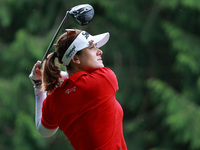 Hannah Green of Australia tees off on the 11th hole during Day Three of the KPMG Women's PGA Championship at Sahalee Country Club in Sammami...