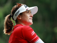 Hannah Green of Australia tees off on the 11th hole during Day Three of the KPMG Women's PGA Championship at Sahalee Country Club in Sammami...