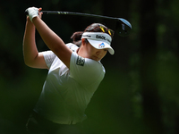 Haeran Ryu of Republic of Korea tees off on the second hole during Day Three of the KPMG Women's PGA Championship at Sahalee Country Club in...