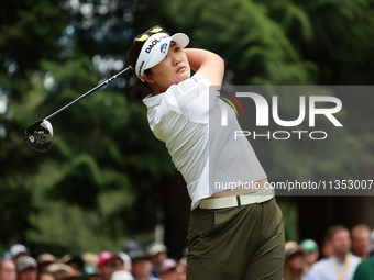 Haeran Ryu of Republic of Korea tees off on the 7th hole during Day Three of the KPMG Women's PGA Championship at Sahalee Country Club in Sa...