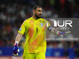 Gianluigi Donnarumma goalkeeper of Italy and Paris Saint-Germain during the UEFA EURO 2024 group stage match between Spain and Italy at Aren...