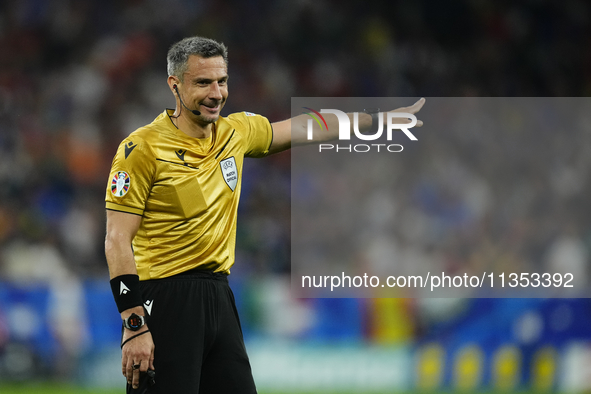 Referee Slavko Vincic during the UEFA EURO 2024 group stage match between Spain and Italy at Arena AufSchalke on June 20, 2024 in Gelsenkirc...