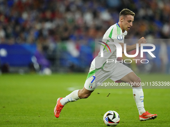 Davide Frattesi central midfield of Italy and Inter Milan during the UEFA EURO 2024 group stage match between Spain and Italy at Arena AufSc...