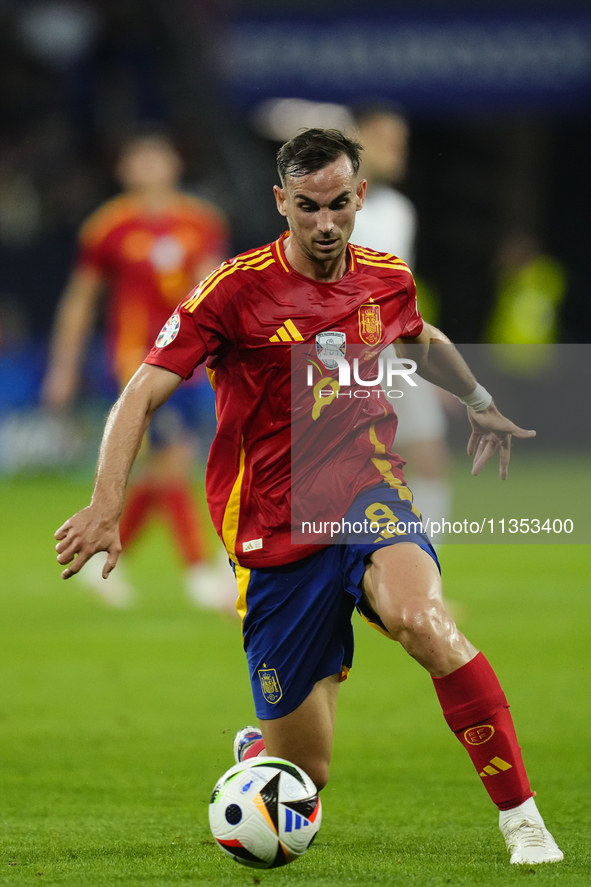 Fabian Ruiz central midfield of Spain and Paris Saint-Germain during the UEFA EURO 2024 group stage match between Spain and Italy at Arena A...