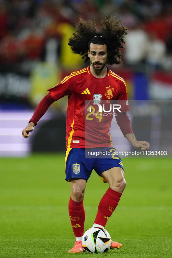 Marc Cucurella left-back of Spain and Chelsea FC during the UEFA EURO 2024 group stage match between Spain and Italy at Arena AufSchalke on...