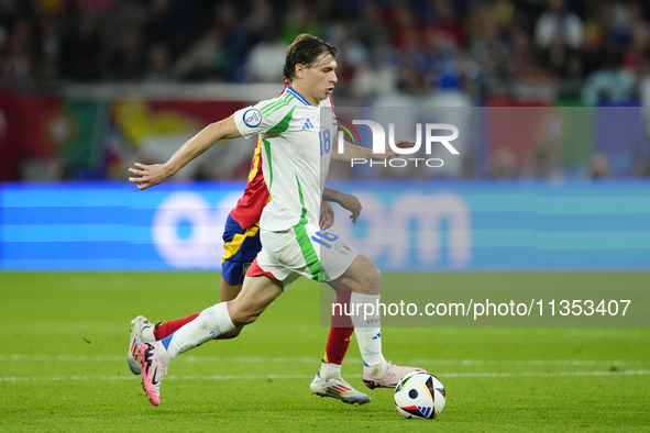 Nicolo Barella central midfield of Italy and Inter Milan during the UEFA EURO 2024 group stage match between Spain and Italy at Arena AufSch...