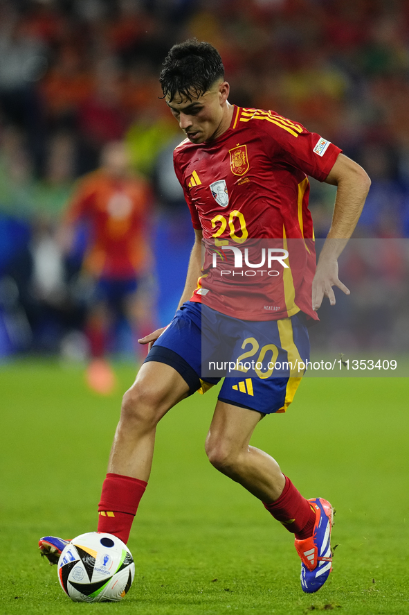 Pedri central midfield of Spain and FC Barcelona during the UEFA EURO 2024 group stage match between Spain and Italy at Arena AufSchalke on...