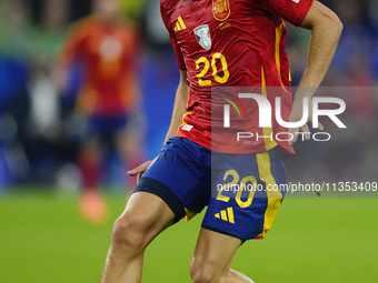 Pedri central midfield of Spain and FC Barcelona during the UEFA EURO 2024 group stage match between Spain and Italy at Arena AufSchalke on...