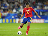 Rodrigo Hernandez defensive midfield of Spain and Manchester City during the UEFA EURO 2024 group stage match between Spain and Italy at Are...