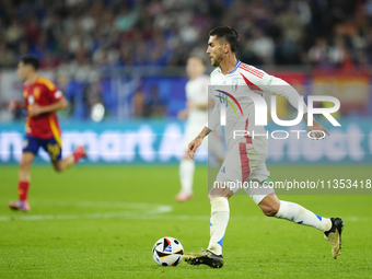 Lorenzo Pellegrini attacking midfield of Italy and AS Roma during the UEFA EURO 2024 group stage match between Spain and Italy at Arena AufS...