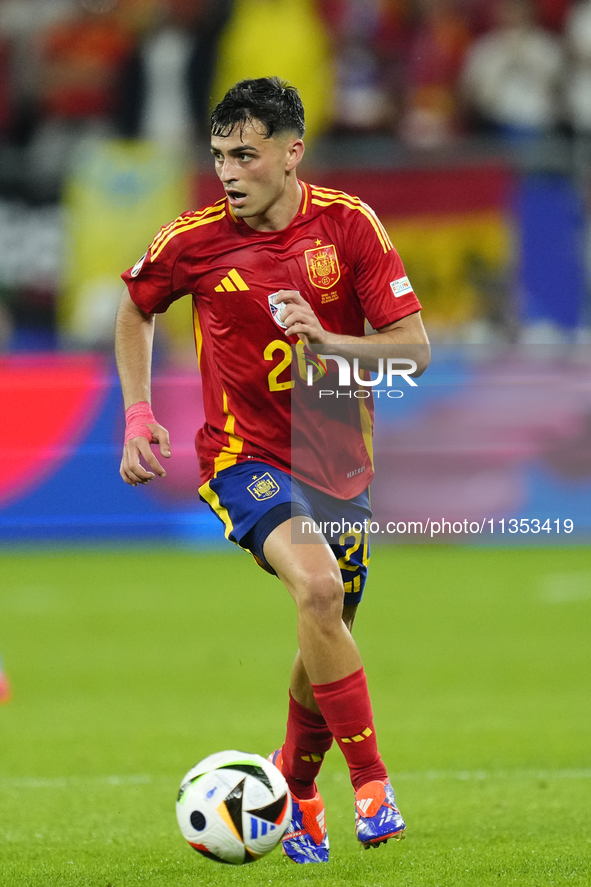 Pedri central midfield of Spain and FC Barcelona during the UEFA EURO 2024 group stage match between Spain and Italy at Arena AufSchalke on...