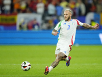 Federico Dimarco left-back of Italy and Inter Milan during the UEFA EURO 2024 group stage match between Spain and Italy at Arena AufSchalke...