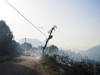 The wildfire season is starting in Greece. The wildfire that is breaking out in villages of the Ilia prefecture, in the Peloponnese, is thre...