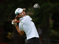 Hinako Shibuno of Japan tees off on the 6th hole during Day Three of the KPMG Women's PGA Championship at Sahalee Country Club in Sammamish,...