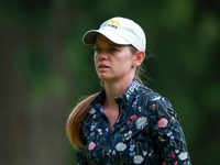 Sarah Schmelzel of Arizona waits on the 14th green during the third round of the KPMG Women's PGA Championship at Sahalee Country Club on Sa...