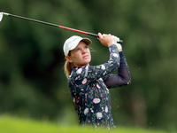 Sarah Schmelzel of Arizona hits to the 14th green during the third round of the KPMG Women's PGA Championship at Sahalee Country Club on Sat...