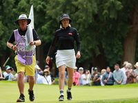 Madelene Sagstrom of Sweden heads to the 9th hole during Day Three of the KPMG Women's PGA Championship at Sahalee Country Club in Sammamish...