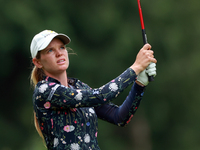 Sarah Schmelzel of Arizona hits to the 14th green during the third round of the KPMG Women's PGA Championship at Sahalee Country Club on Sat...