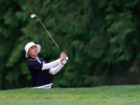 Amy Yang of Republic of Korea hits to the 14th green during the third round of the KPMG Women's PGA Championship at Sahalee Country Club on...