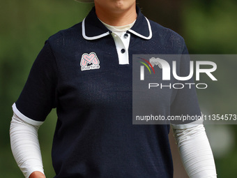 Amy Yang of Republic of Korea prepares to putt on the 14th green during the third round of the KPMG Women's PGA Championship at Sahalee Coun...