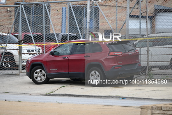 Two people are being found dead inside a vehicle with multiple gunshot wounds throughout the body in Chicago, Illinois, United States, on Ju...