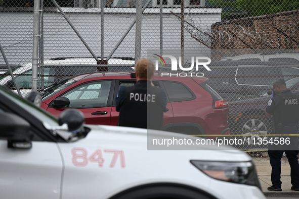 Two people are being found dead inside a vehicle with multiple gunshot wounds throughout the body in Chicago, Illinois, United States, on Ju...