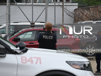 Two people are being found dead inside a vehicle with multiple gunshot wounds throughout the body in Chicago, Illinois, United States, on Ju...