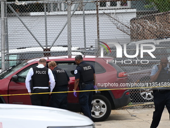 Two people are being found dead inside a vehicle with multiple gunshot wounds throughout the body in Chicago, Illinois, United States, on Ju...