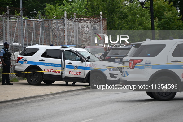 Two people are being found dead inside a vehicle with multiple gunshot wounds throughout the body in Chicago, Illinois, United States, on Ju...