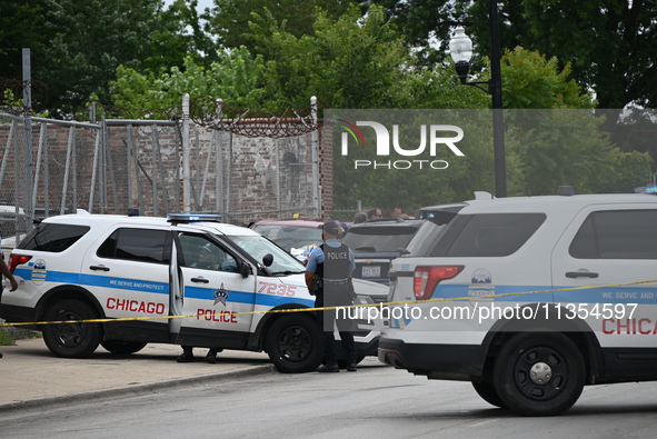 Two people are being found dead inside a vehicle with multiple gunshot wounds throughout the body in Chicago, Illinois, United States, on Ju...