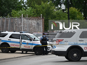 Two people are being found dead inside a vehicle with multiple gunshot wounds throughout the body in Chicago, Illinois, United States, on Ju...