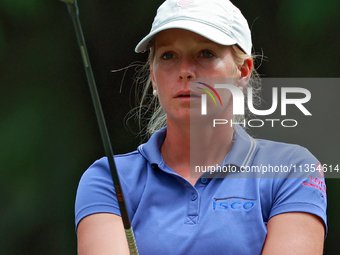 Lauren Hartlage of Kentucky looks from the 15th tee during the third round of the KPMG Women's PGA Championship at Sahalee Country Club on S...