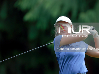 Lauren Hartlage of Kentucky looks from the 15th tee during the third round of the KPMG Women's PGA Championship at Sahalee Country Club on S...