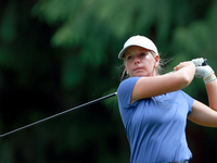 Lauren Hartlage of Kentucky looks from the 15th tee during the third round of the KPMG Women's PGA Championship at Sahalee Country Club on S...