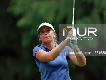 Lauren Hartlage of Kentucky looks from the 15th tee during the third round of the KPMG Women's PGA Championship at Sahalee Country Club on S...