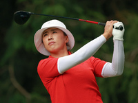 Amy Yang of Republic of Korea hits from the 4th tee during the third round of the KPMG Women's PGA Championship at Sahalee Country Club on S...