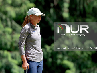 Lauren Hartlage of Kentucky waits on the 3rd green during the final round of the KPMG Women's PGA Championship at Sahalee Country Club on Su...