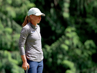 Lauren Hartlage of Kentucky waits on the 3rd green during the final round of the KPMG Women's PGA Championship at Sahalee Country Club on Su...