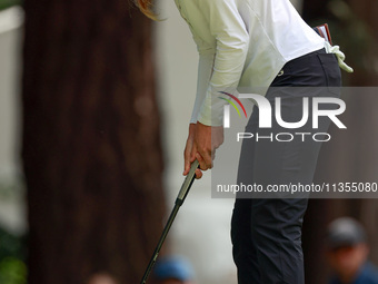 Sarah Schmelzel of Arizona putts on the 3rd green during the final round of the KPMG Women's PGA Championship at Sahalee Country Club on Sun...