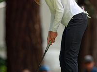 Sarah Schmelzel of Arizona putts on the 3rd green during the final round of the KPMG Women's PGA Championship at Sahalee Country Club on Sun...