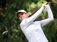 Sarah Schmelzel of Arizona hits from the 4th tee during the final round of the KPMG Women's PGA Championship at Sahalee Country Club on Sund...