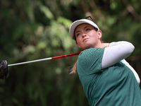 Caroline Inglis of Oregon hits from the 4th tee during the final round of the KPMG Women's PGA Championship at Sahalee Country Club on Sunda...