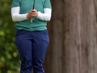 Caroline Inglis of Oregon lines up her putt on the 3rd green  during the final round of the KPMG Women's PGA Championship at Sahalee Country...