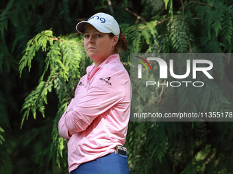 Ally Ewing of Mississippi waits at the 4th tee during the final round of the KPMG Women's PGA Championship at Sahalee Country Club on Sunday...