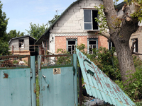 A house is being damaged by a Russian missile attack in Vasylkiv, Ukraine, on June 23, 2024. On Sunday morning, June 23, anti-aircraft missi...