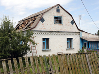 A house is being damaged by a Russian missile attack in Vasylkiv, Ukraine, on June 23, 2024. On Sunday morning, June 23, anti-aircraft missi...