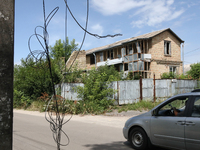 A residential building is being damaged by a Russian missile attack in Vasylkiv, Ukraine, on June 23, 2024. On Sunday morning, June 23, anti...